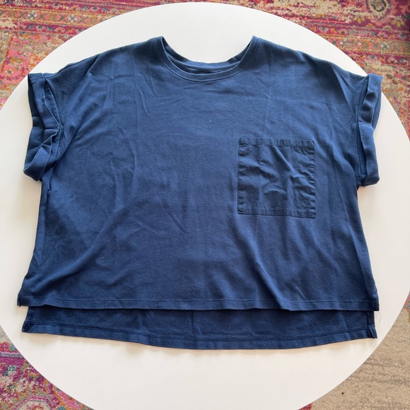 Avia Tops - Avia Navy Blue Short Sleeve Sweatshirt